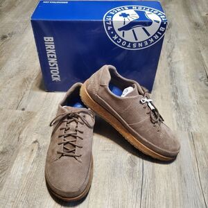 Birkenstock New with Box Honnef Low Gray Taupe Suede Leather Regular Size 39